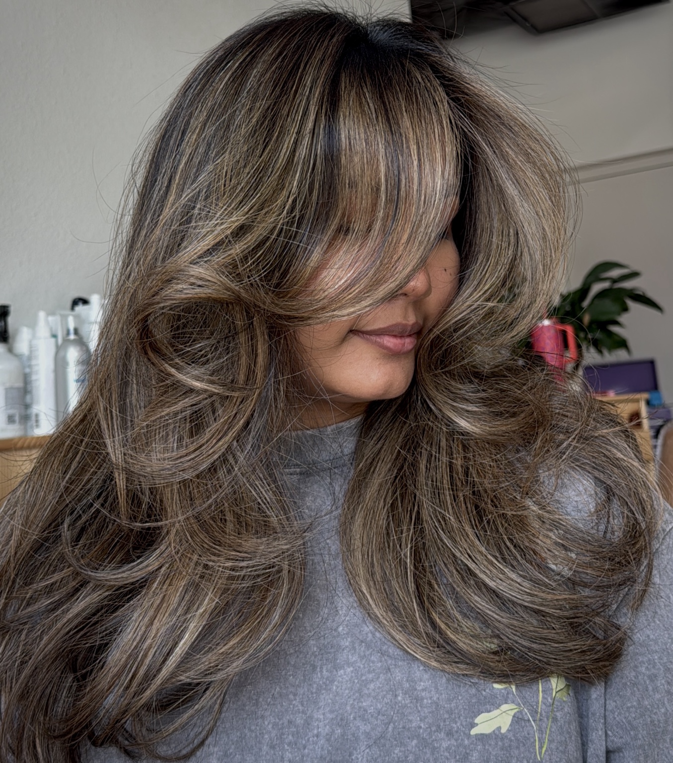 Dimensional brunette color and flowing layers by Ciara Monèt in Sarasota
