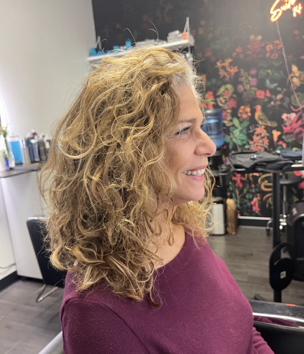 Before: client hair photographed for a color or haircut appointment