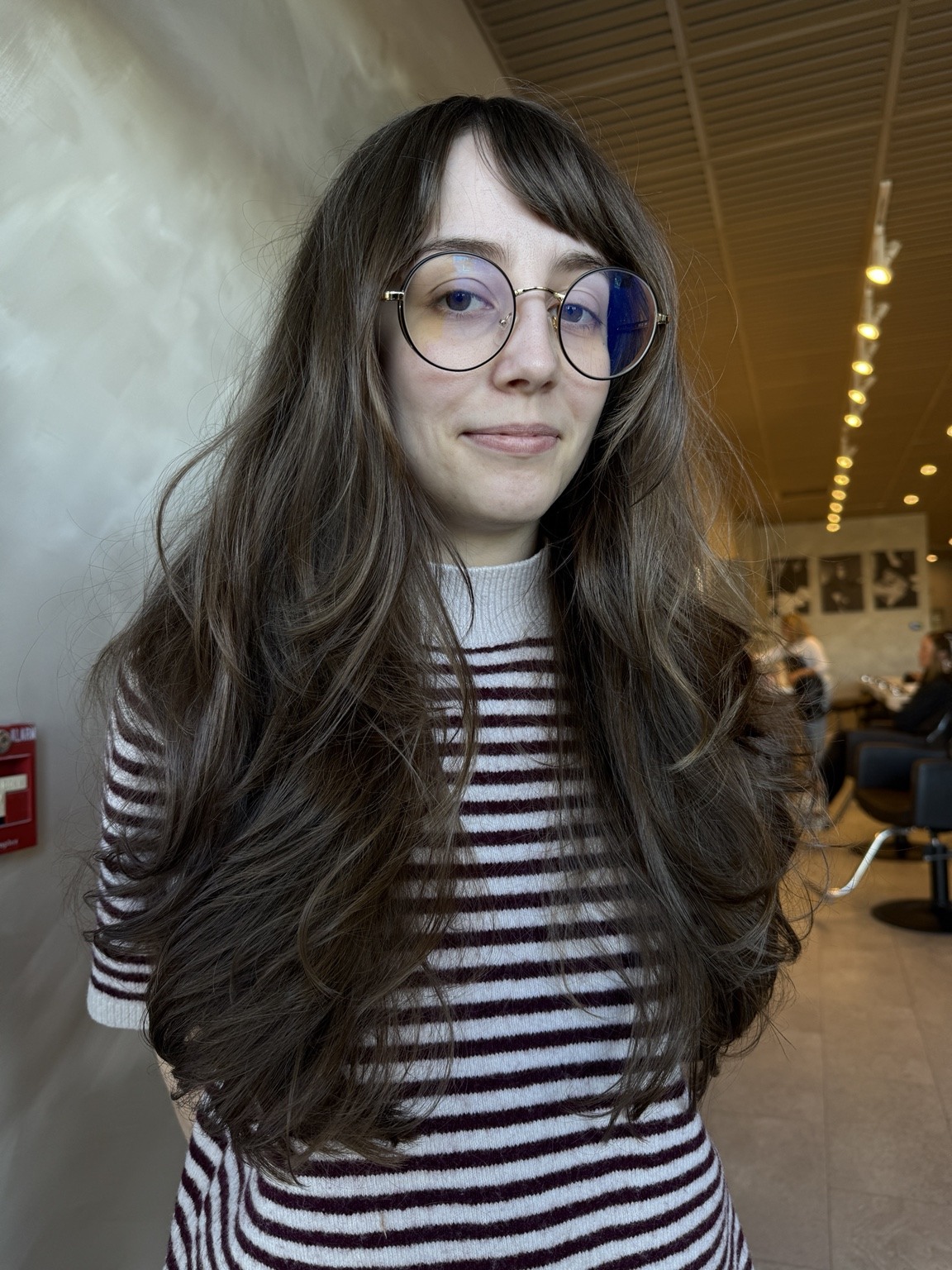 After: client hair photographed for a color or haircut appointment
