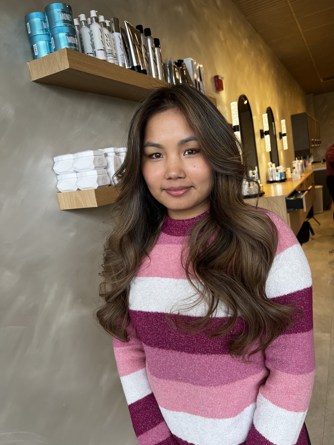 After: client hair photographed for a color or haircut appointment