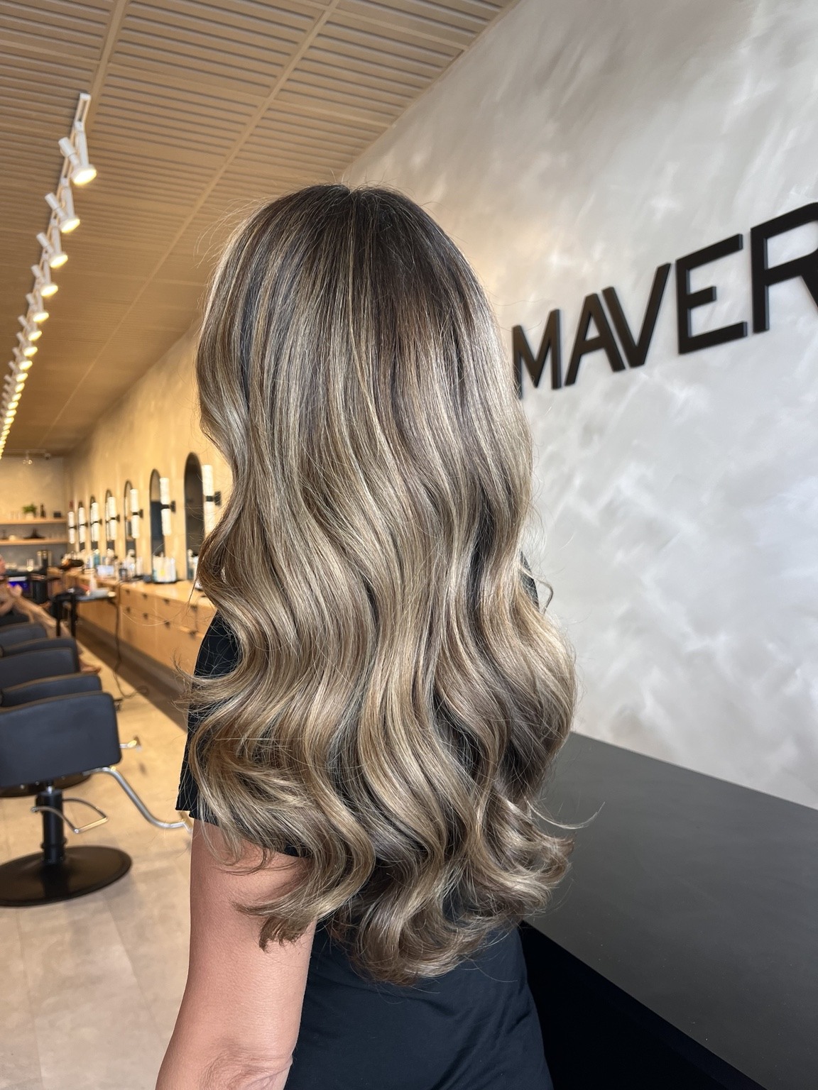 After: client hair photographed for a color or haircut appointment