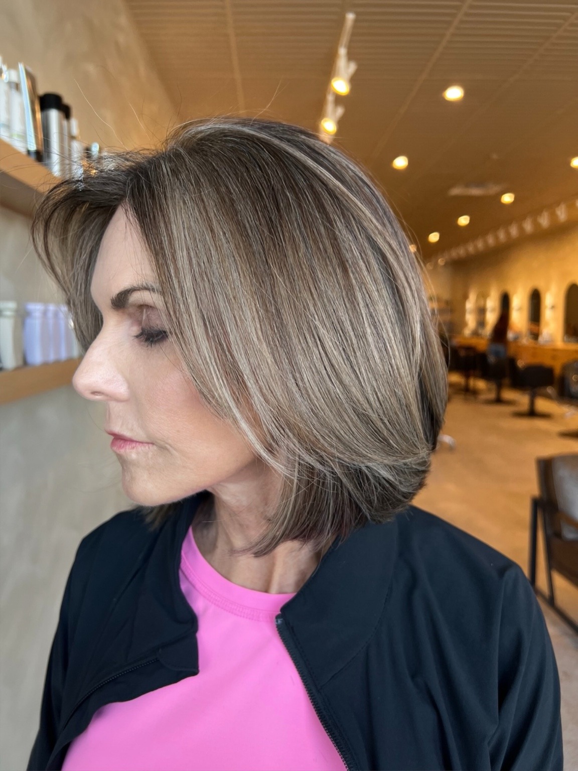 After: client hair photographed for a color or haircut appointment