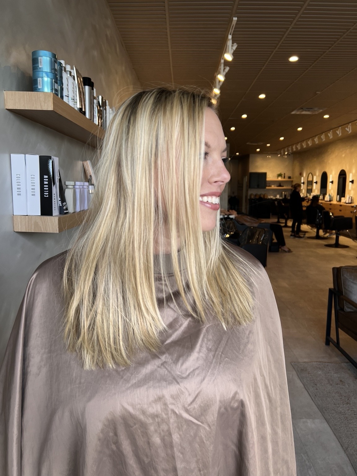 Before: client hair photographed for a color or haircut appointment