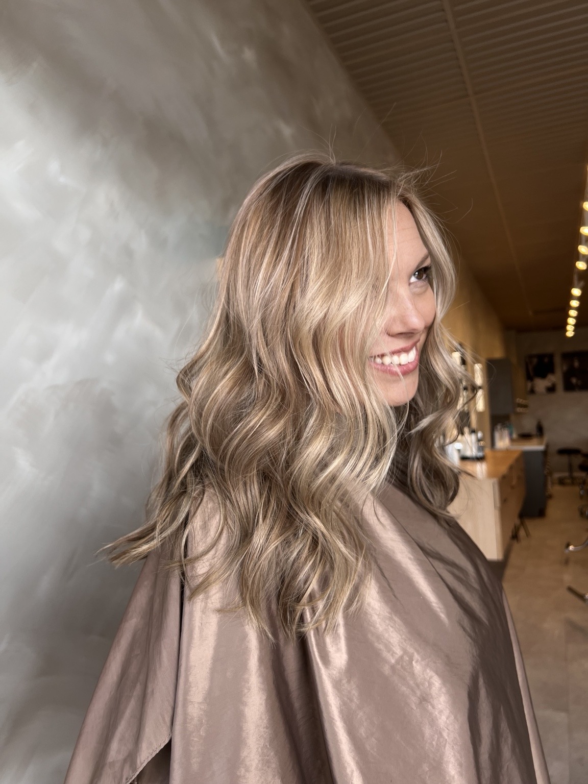 After: client hair photographed for a color or haircut appointment