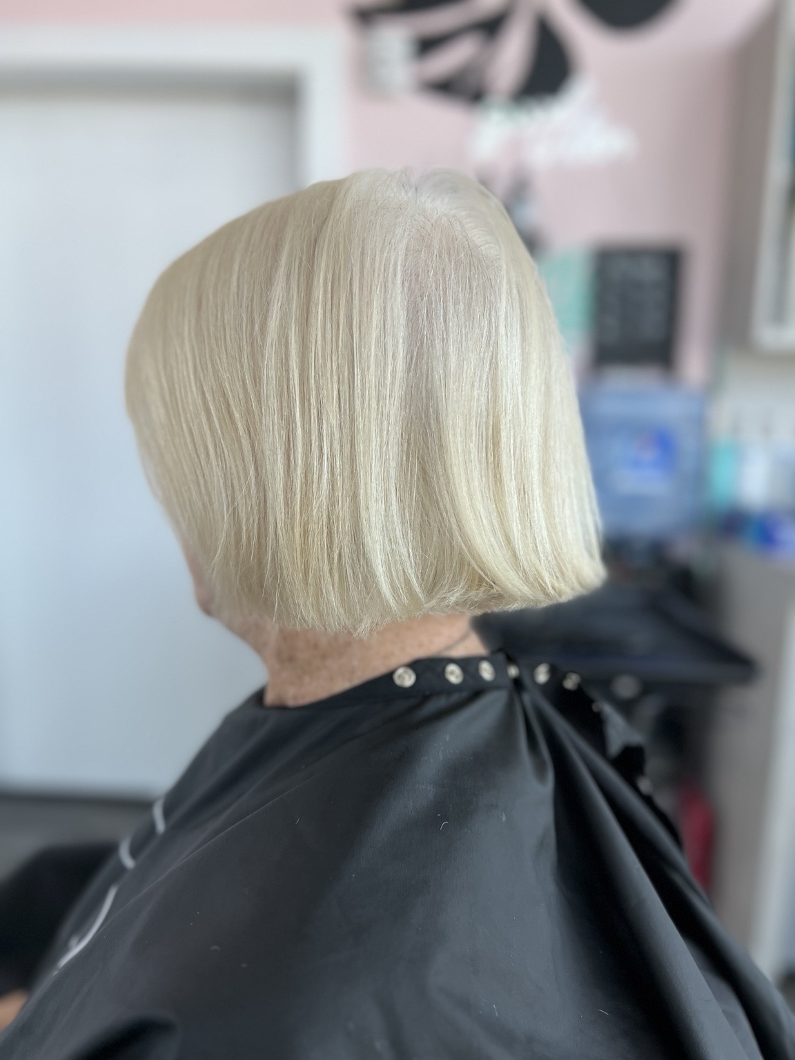 Before: client hair photographed for a color or haircut appointment